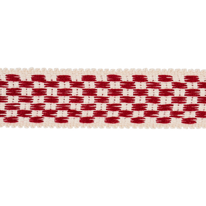 Schumacher Fabric Crawford Check Tape Medium Cornwallis Red 81631 Fabric LINEN 99% INDIA </p><p>Repeat: H: 0, V: 0 1 1/4" (3CM) - My Fabric Connection -