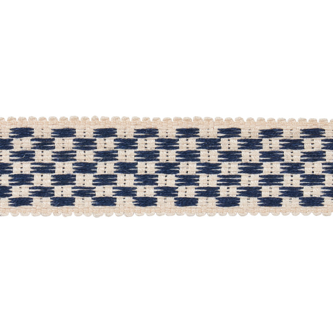 Schumacher Fabric Crawford Check Tape Medium Indigo 81630 Fabric LINEN 99% INDIA </p><p>Repeat: H: 0, V: 0 1 1/4" (3CM) - My Fabric Connection -