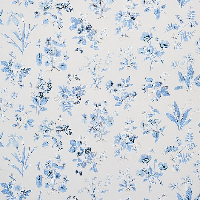 Schumacher Wallcovering Floreana Blue 5010681 Wallcovering Paper UNITED STATES OF AMERICA </p><p>Repeat: H: HORZ. 14" (36CM), V: VERT. 16 5/8" (42CM) 27.5 - My Fabric Connection -