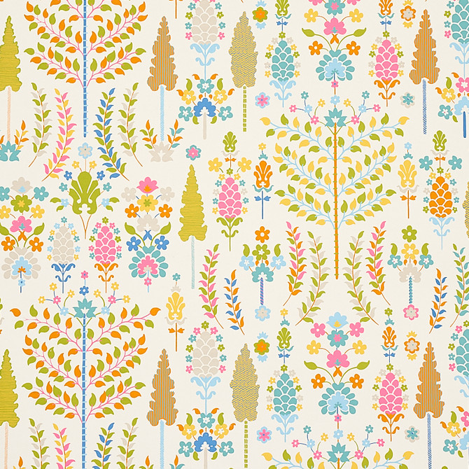 Schumacher Wallcovering Desna Multi 5011851 Wallcovering Paper UNITED STATES OF AMERICA </p><p>Repeat: H: HORZ. 27" (69CM), V: VERT. 18" (46CM) 27 - My Fabric Connection -