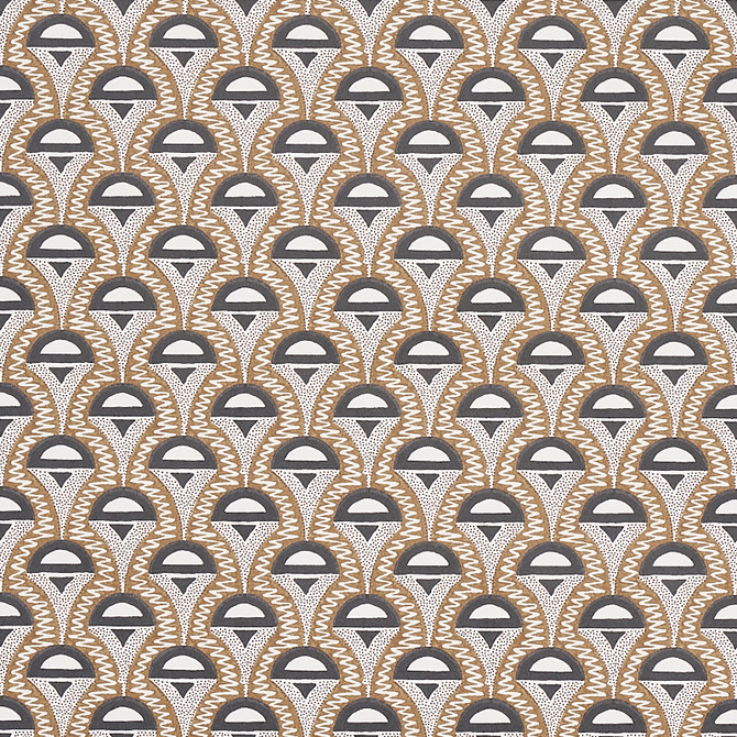 Schumacher Wallcovering Abelino Camel & Black 5012080 Wallcovering Paper UNITED STATES OF AMERICA </p><p>Repeat: H: HORZ. 3" (8CM), V: VERT. 5 1/7" (13CM) 27.5 - My Fabric Connection -
