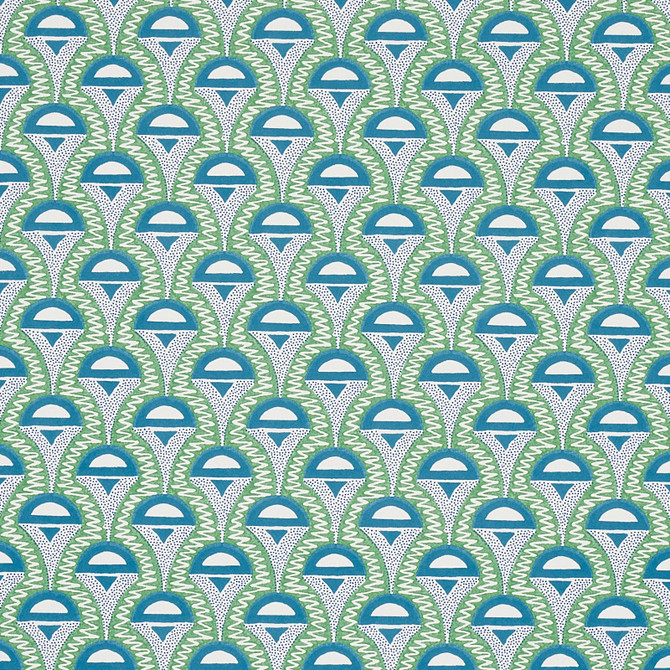 Schumacher Wallcovering Abelino Green & Peacock 5012082 Wallcovering Paper UNITED STATES OF AMERICA </p><p>Repeat: H: HORZ. 3" (8CM), V: VERT. 5 1/7" (13CM) 27.5 - My Fabric Connection -