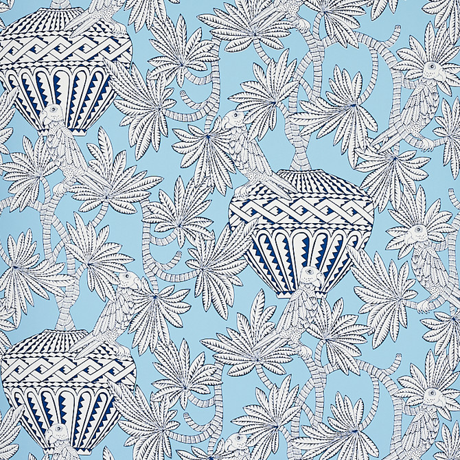 Schumacher Wallcovering Santarem Sky 5012820 Wallcovering Paper UNITED STATES OF AMERICA </p><p>Repeat: H: HORZ. 27" (69CM), V: VERT. 36" (91CM) 27 - My Fabric Connection -