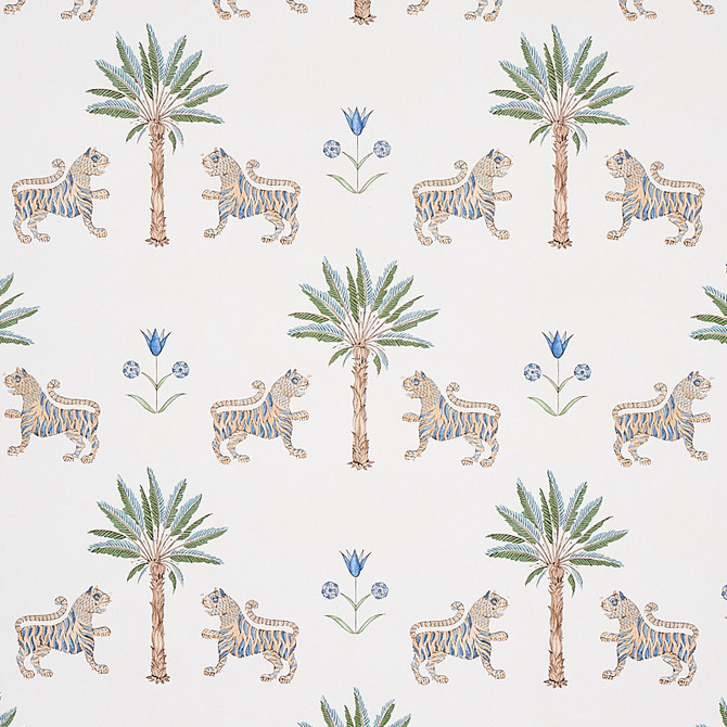 Schumacher Wallcovering Tiger Palm Delft 5012921 Wallcovering Paper UNITED STATES OF AMERICA </p><p>Repeat: H: HORZ. 13 1/2" (34CM), V: VERT. 14 8/9" (38CM) 27 - My Fabric Connection -
