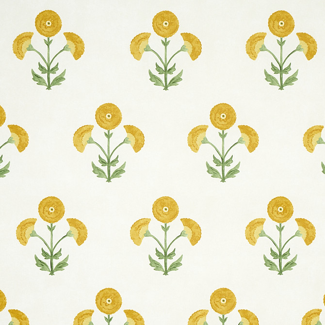 Schumacher Wallcovering Saranda Flower Marigold 5012411 Wallcovering Paper UNITED STATES OF AMERICA </p><p>Repeat: H: HORZ. 27" (69CM), V: VERT. 28 4/5" (73CM) 27 - My Fabric Connection -