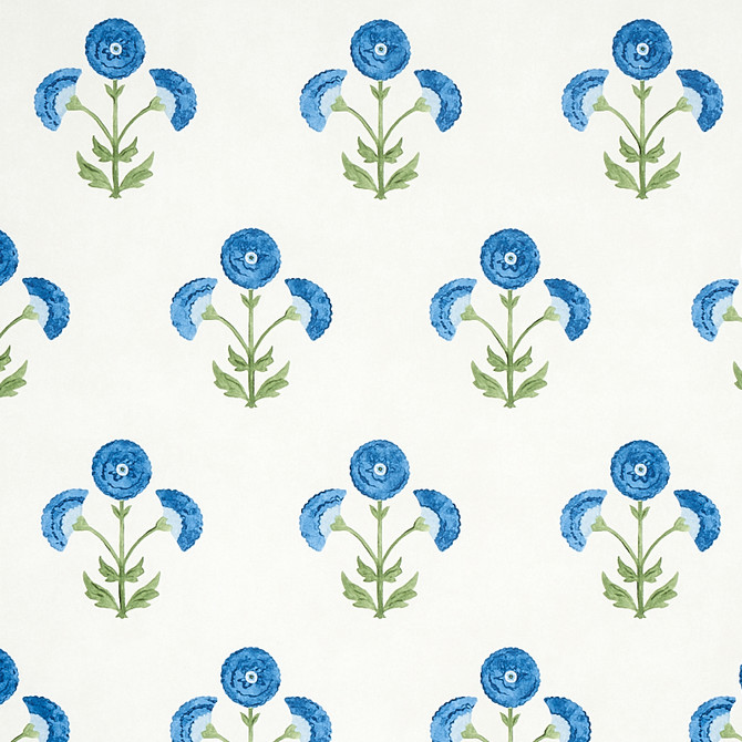 Schumacher Wallcovering Saranda Flower Royal 5012412 Wallcovering Paper UNITED STATES OF AMERICA </p><p>Repeat: H: HORZ. 27" (69CM), V: VERT. 28 4/5" (73CM) 27 - My Fabric Connection -