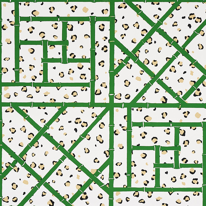 Schumacher Wallcovering Fancy Beast Safari Green/Ivory 5012560 Wallcovering Paper UNITED STATES OF AMERICA </p><p>Repeat: H: HORZ. 27" (69CM), V: VERT. 25 1/4" (64CM) 27 - My Fabric Connection -