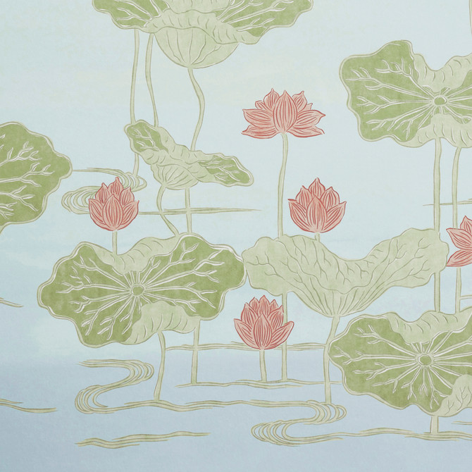 Schumacher Wallcovering Kireina Lotus Mineral 5011692 Wallcovering Paper UNITED STATES OF AMERICA </p><p>Repeat: H: HORZ. 108" (274CM) , V: VERT. 144? (366CM) 108 - My Fabric Connection -