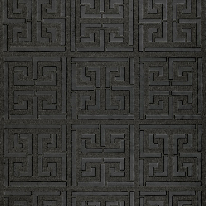 Schumacher Wallcovering Greek Key Sisal Jet 5005692 Wallcovering Paper CHINA </p><p>Repeat: H: HORZ. 34" (86CM) , V: VERT. 17" (43CM) 34 - My Fabric Connection -