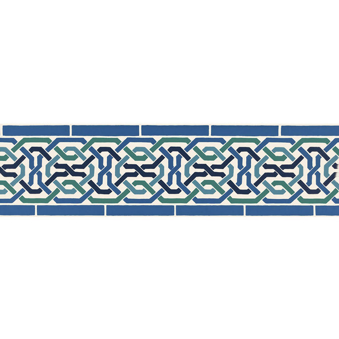 Schumacher Wallcovering Darro Mosaic Border Aegean 5006020 Wallcovering Paper INDIA </p><p>Repeat: H: HORZ. 13 1/2" (34CM) , V: VERT. 9 1/8" (23CM) 9.125 - My Fabric Connection -