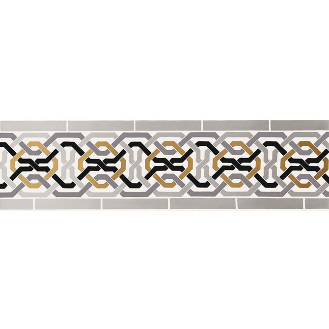 Schumacher Wallcovering Darro Mosaic Border Mica 5006021 Wallcovering Paper INDIA </p><p>Repeat: H: HORZ. 13 1/2" (34CM) , V: VERT. 9 1/8" (23CM) 9.125 - My Fabric Connection -