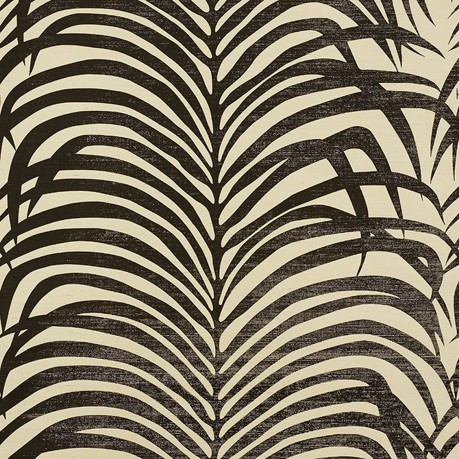 Schumacher Wallcovering Zebra Palm Sisal Black On Ivory 5008222 Wallcovering Paper CHINA </p><p>Repeat: H: HORZ. 33 1/2" (85CM) , V: VERT. 38 5/8" (98CM) 34 - My Fabric Connection -