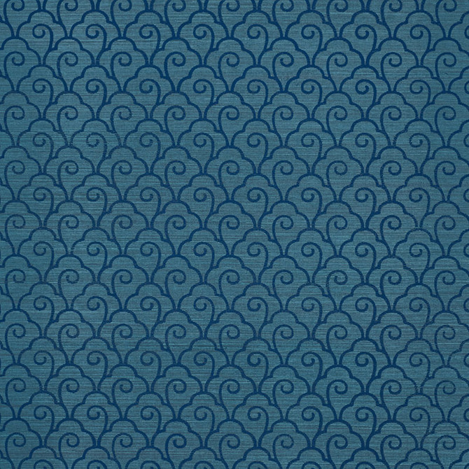 Schumacher Wallcovering Scallop Filigree Sisal Lapis On Peacock 5008300 Wallcovering Paper CHINA </p><p>Repeat: H: HORZ. 3 3/4" (10CM) , V: VERT. 3 7/8" (10CM) 34 - My Fabric Connection -