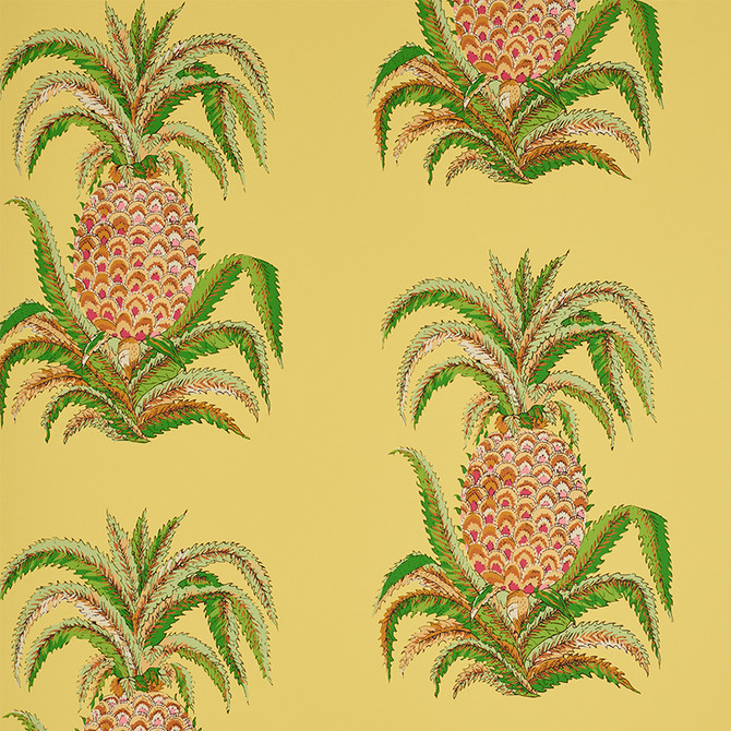 Schumacher Wallcovering Pineapples Yellow 5010452 Wallcovering Paper UNITED STATES OF AMERICA </p><p>Repeat: H: HORZ. 27" (69CM) , V: VERT. 18" (46CM) 27 - My Fabric Connection -