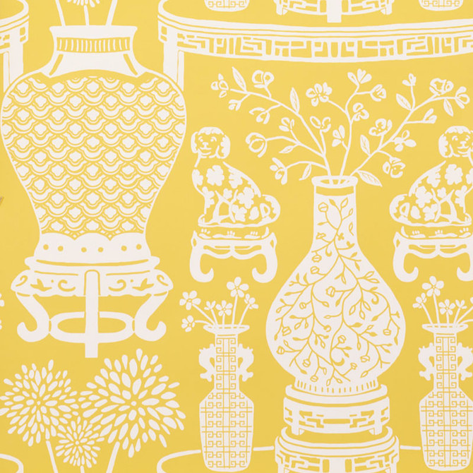Schumacher Wallcovering Hellene Yellow 5010550 Wallcovering Paper UNITED STATES </p><p>Repeat: H: HORZ. 27 1/2" (70CM) , V: VERT. 25 3/4" (65CM) 27 - My Fabric Connection -