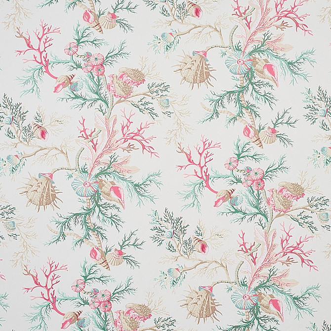 Schumacher Wallcovering Del Tesoro Pink & Aqua 5010651 Wallcovering Paper UNITED STATES OF AMERICA </p><p>Repeat: H: HORZ. 18" (46CM) , V: VERT. 27" (69CM) 54.5 - My Fabric Connection -