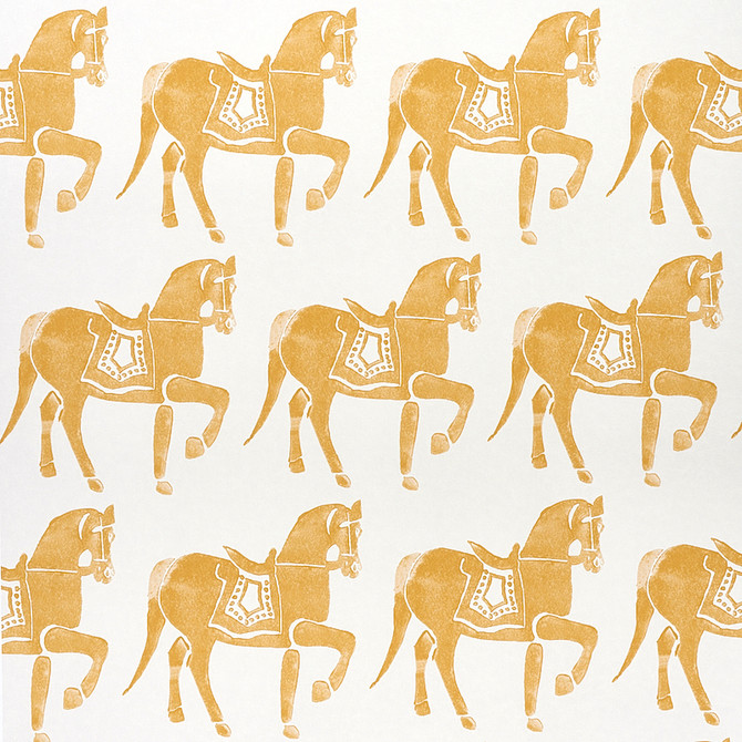 Schumacher Wallcovering Marwari Horse Mustard 5011131 Wallcovering Paper UNITED STATES OF AMERICA </p><p>Repeat: H: HORZ. 6 7/8" (17CM), V: VERT. 13 5/8" (35CM) 21 - My Fabric Connection -
