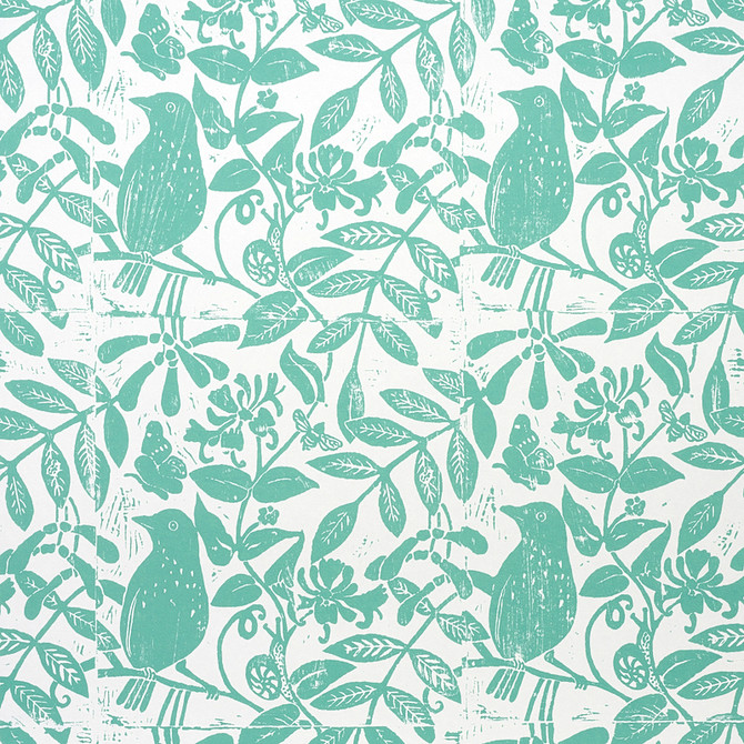 Schumacher Wallcovering Bird & Bee Seaglass 5011192 Wallcovering Paper UNITED STATES OF AMERICA </p><p>Repeat: H: HORZ. 20 1/2" (52CM) , V: VERT. 45 7/8" (117CM) 21 - My Fabric Connection -