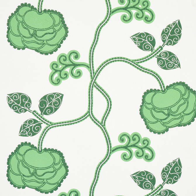 Schumacher Wallcovering Queen Fruit Jade 5011411 Wallcovering Paper UNITED KINGDOM </p><p>Repeat: H: HORZ. 20 1/2" (52CM) , V: VERT. 28 1/2" (72CM) 20.5 - My Fabric Connection -