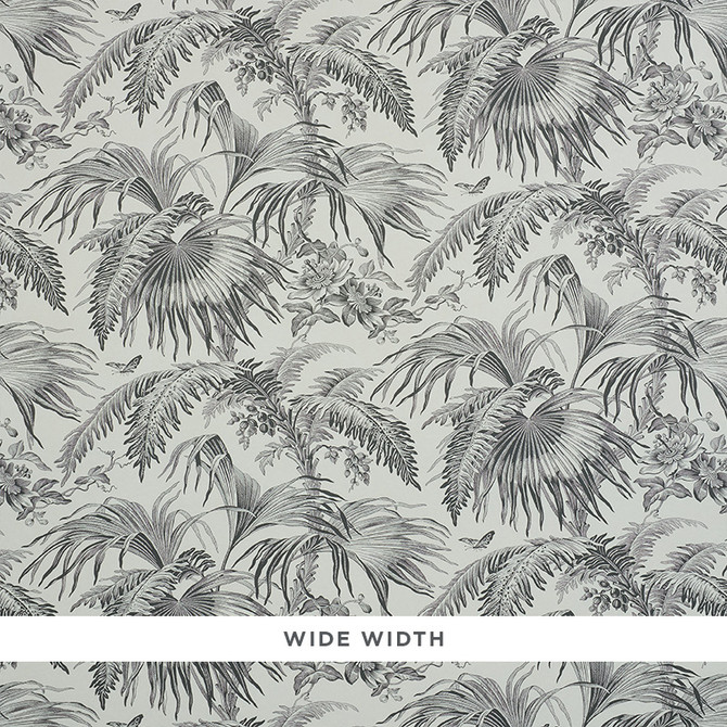 Schumacher Wallcovering Toile Tropique Black 5011481 Wallcovering Paper UNITED STATES OF AMERICA </p><p>Repeat: H: HORZ. 18" (46CM), V: VERT. 18 1/4" (46CM) 54.5 - My Fabric Connection -