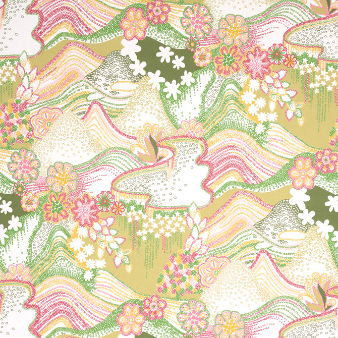 Schumacher Wallcovering Daisy Chain Green And Pink 5013551 Wallcovering Paper UNITED STATES OF AMERICA </p><p>Repeat: H: HORZ. 54" (137CM), V: VERT. 76" (193CM) 54 - My Fabric Connection -