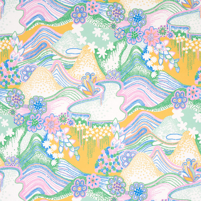 Schumacher Wallcovering Daisy Chain Light Multi 5013550 Wallcovering Paper UNITED STATES OF AMERICA </p><p>Repeat: H: HORZ. 54" (137CM), V: VERT. 76" (193CM) 54 - My Fabric Connection -