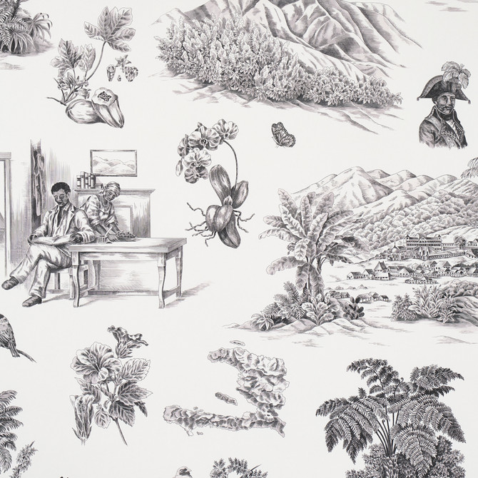 Schumacher Wallcovering Toussaint Toile Black On Ivory 5013770 Wallcovering Paper </p><p>Repeat: H: HORZ. 54" (137CM), V: HORZ. 54" (137CM) 2.88888888888889 - My Fabric Connection -