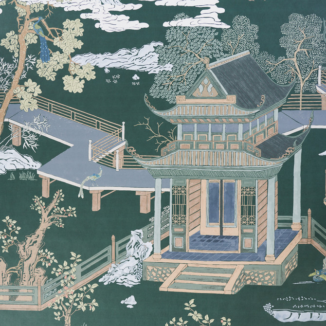 Schumacher Wallcovering Coromandel Panel Midnight Green 5014162 Wallcovering Paper UNITED STATES OF AMERICA </p><p>Repeat: H: HORZ. 108" (274CM), V: VERT. 144" (366CM) 112 - My Fabric Connection - Schumacher Wallcovering Coromandel Panel Midnight Green 5014162 Wallcovering Paper UNITED STATES OF AMERICA </p><p>Repeat: H: HORZ. 108" (274CM), V: VERT. 144" (366CM) 112 - My Fabric Connection -