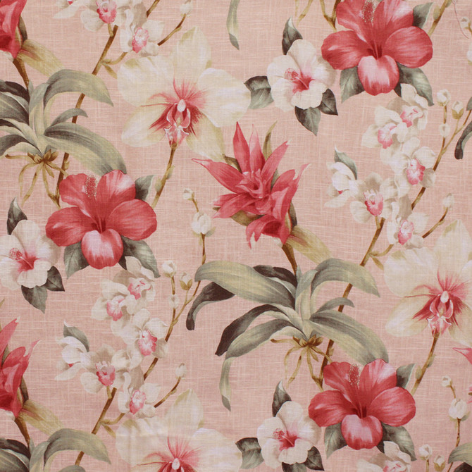 Greenhouse Fabric S5134 Coral Pink 55% Linen, 45% Viscose Korea 12,000 </p><p>Repeat: 36.25" H, 24.375" V 55" - My Fabric Connection -