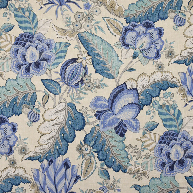 Greenhouse Fabric S4808 Blues 100% Cotton Spain 6,000 </p><p>Repeat: 27" H, 35.5" V 54" - My Fabric Connection -