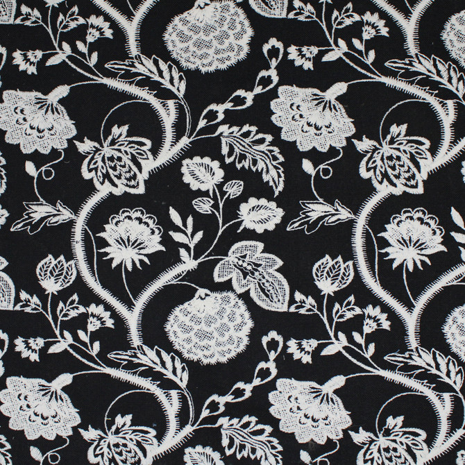 Greenhouse Fabric S5058 Black S73: Onyx 70% Polyester, 30% Cotton India Drapery double rubs </p><p>Repeat: 8.5" H, 9.45" V 54" - My Fabric Connection -