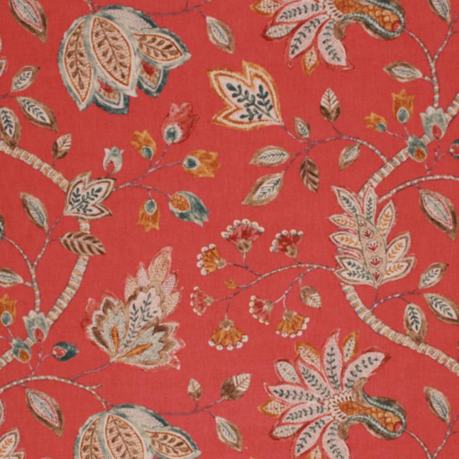 RM CoCo Fabric Cotswald Garden Cranberry Inspired Living Vol 3 89 COTTON 11 RAYON - Dry clean only Horizontal: 27 and Vertical: 27 54 - My Fabric Connection -