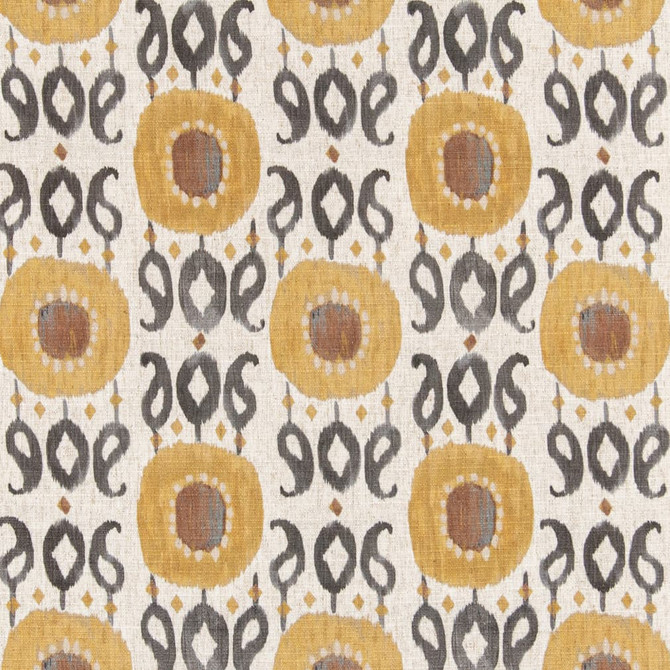 Charlotte Fabric D3321 Saffron Linen Prints 91% Polyester, 9% Linen Asia Exceeds 100,000 Wyzenbeek Rubs (Heavy Duty) </p><p>Repeat: Horizontal 9" x Vertical 11.5" 54 Inches - My Fabric Connection -