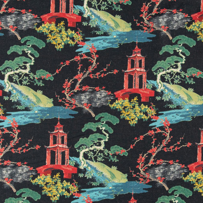 Charlotte Fabric D3350 Ebony Linen Prints 95% Polyester, 5% Linen Asia Exceeds 100,000 Wyzenbeek Rubs (Heavy Duty) </p><p>Repeat: Horizontal 22.5" x Vertical 22.5" 54 Inches - My Fabric Connection -