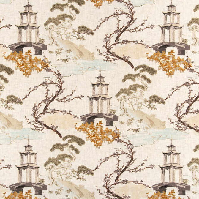 Charlotte Fabric D3354 Ivory Linen Prints 95% Polyester, 5% Linen Asia Exceeds 100,000 Wyzenbeek Rubs (Heavy Duty) </p><p>Repeat: Horizontal 22.5" x Vertical 22.5" 54 Inches - My Fabric Connection -