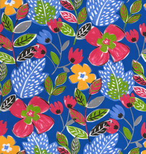 Norbar Fabric Maribel Cobalt SUNRISE 100% SPUN POLYESTER TAIWAN 25"V 25"H 54" - My Fabric Connection -