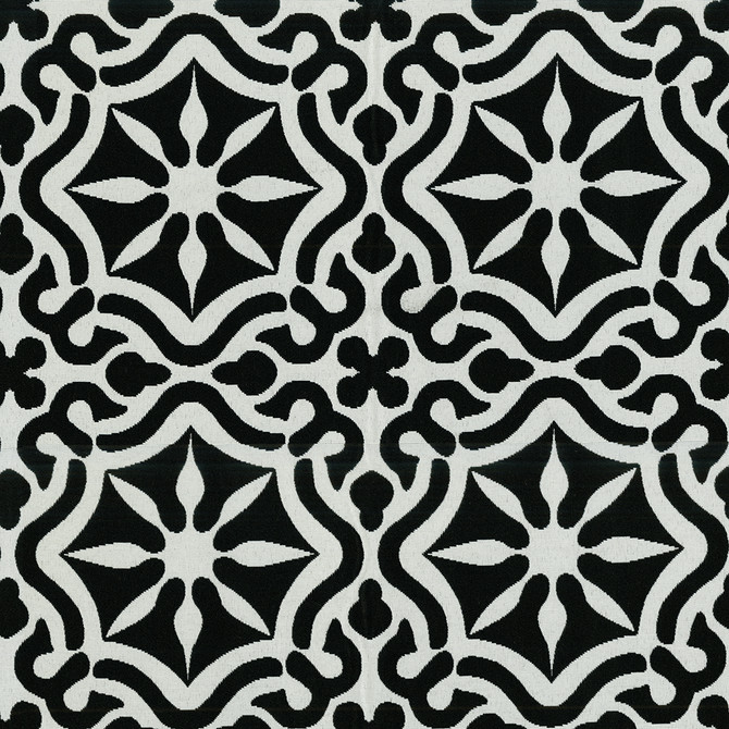 SolarShade Fabric Tilework 909 Midnight 100% Solution Dyed Polyester CN 20,000 Double Rubs (Wyzenbeek) </p><p>Repeat: Horizontal: 7.25 in. (18.4 cm) up the roll and Vertical: 7.37 in. (18.7 cm) across the roll 54 in. (137 cm) - My Fabric Connection -