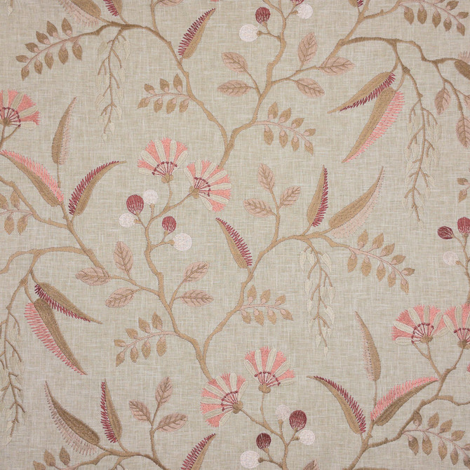 Stout Fabric Toucan 1 Rosewood COMFORTABLE LIVING QUARTZ/TILE 52%COT 48%POL INDIA Horizontal: 25.250 and Vertical: 18.375 50.5 in - My Fabric Connection -