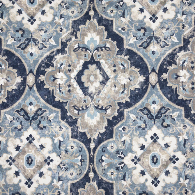 Stout Fabric Invincible 2 Harbor COMFORTABLE LIVING HAZE/NAVY 100%COT INDIA Horizontal: 13.500 and Vertical: 17.500 54.5 in - My Fabric Connection -