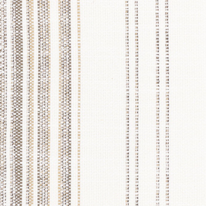 Stout Fabric Kokomo 1 Sandstone JUST STRIPES NATURAL/CHARCOAL 91%POL 9%NOL USA Horizontal: 0.125 and Vertical: 8.250 56 in - My Fabric Connection -