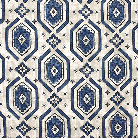 Stronghold Navy by Carole Designer Fabric Artisan 100% Cotton PAKISTAN 50,000 Wyzenbeek Double Rubs 12 1/2" V, 13 1/2" H HD 56.5" - Swanky Fabrics -