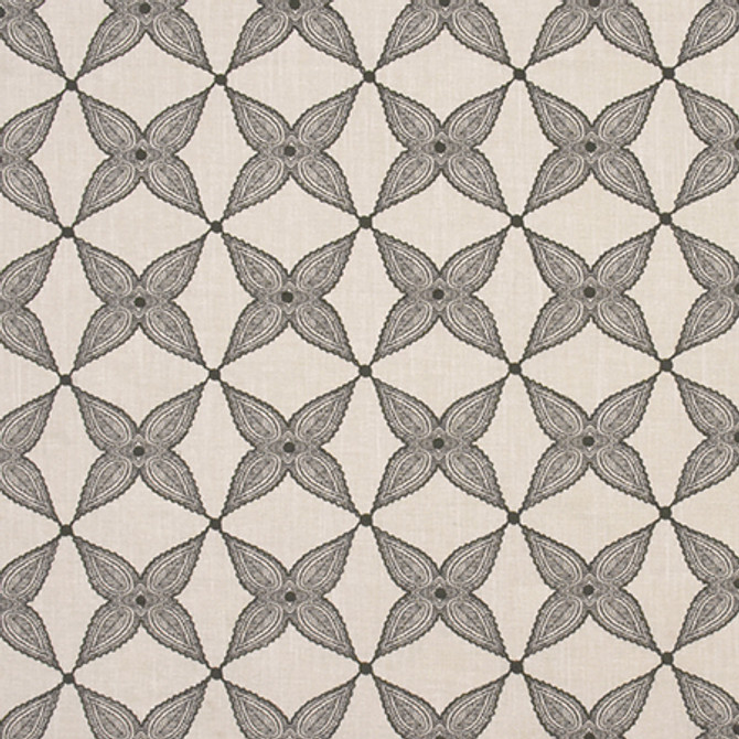 When Stars Align Coal by Carole Designer Fabric Artisan Base: 70% Cotton, 25% Poly, 5% Linen. Embr: 60% Cotton, 21% Poly, 15% Rayon, 4% Linen INDIA N/A 4 1/2" V, 4 1/2" H 54" - Swanky Fabrics -