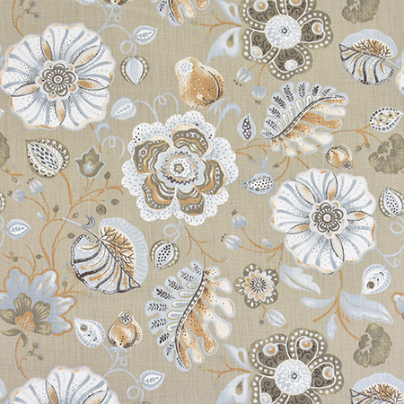 Art Of Being Sand by Carole Designer Fabric Bluebell 59% Cotton, 41% Polyester-Light Latex Backing China 15,000 Wyzenbeek Double Rubs 23 3/4" V, 27 1/2" H 54" - Swanky Fabrics -