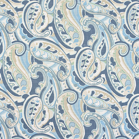 Carole Fabric Bring It Around Mist Bluebell 75% Cotton, 25% Linen-Soil Repellent Pakistan 24 3/4" V, 27 1/8" H HD 56.75" - My Fabric Connection -