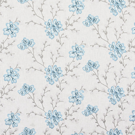 Carole Fabric Darling Blooms Bluejay Bluebell 52% Cotton, 48% Polyester India 9 1/4" , 26 3/8" H HD 52.75" - My Fabric Connection -