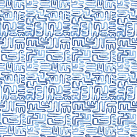 No Hesitation Indigo by Carole Designer Fabric Bluebell 100% Cotton Pakistan 30,000 Wyzenbeek Double Rubs 12 1/2" V, 9" H 54" - Swanky Fabrics -