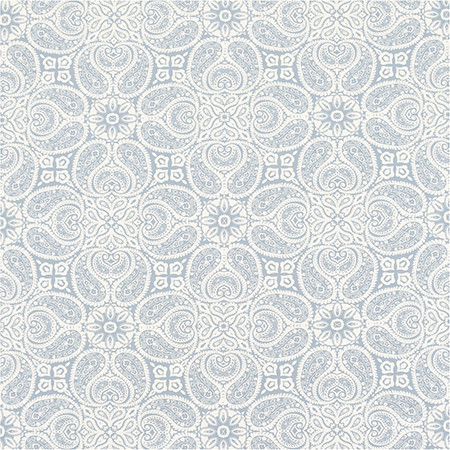 Carole Fabric Paisley Connections Sail Bluebell 100% Cotton-Soil Repellent Pakistan 12 1/2" V, 13 1/2" H HD 56.5" - My Fabric Connection -