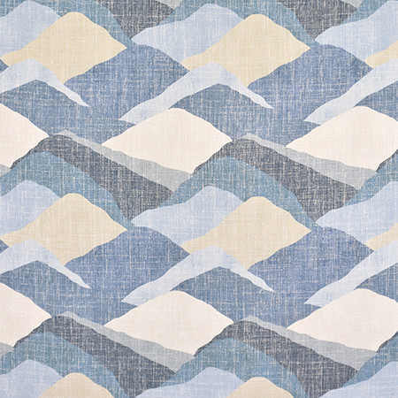 Taken Up Coastal by Carole Designer Fabric Bluebell 36% Polyester, 26% Cotton, 22% Viscose, 16% Linen China 30,000 Wyzenbeek Double Rubs 13 1/2" V, 13 1/2" H 55" - Swanky Fabrics -