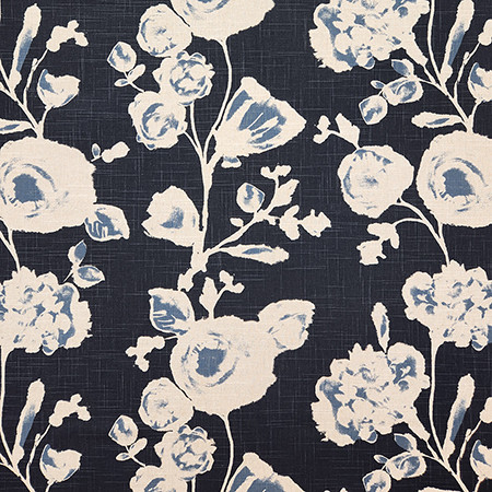Hillview Midnight by Carole Designer Fabric Dawn & Dusk 70% Cotton, 30% Linen China 15,000 WYZENBEEK DOUBLE RUBS 24 1/4" V, 27 3/4" H 54" - Swanky Fabrics -