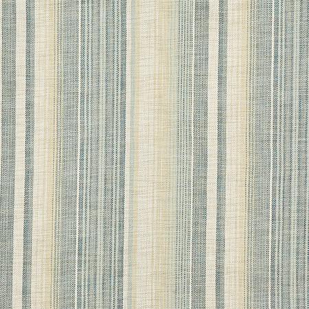 Carole Fabric Boardwalk Stripe Sea Breeze Dewdrop 100% Polyester India 13 1/2" H 55" - My Fabric Connection -